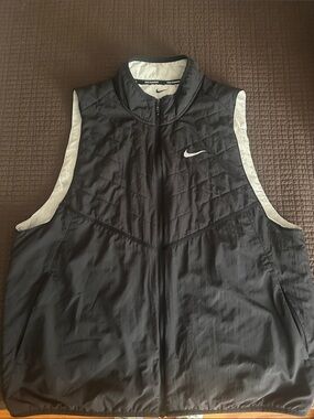Nike Black Vest with White Trim Quilted Front